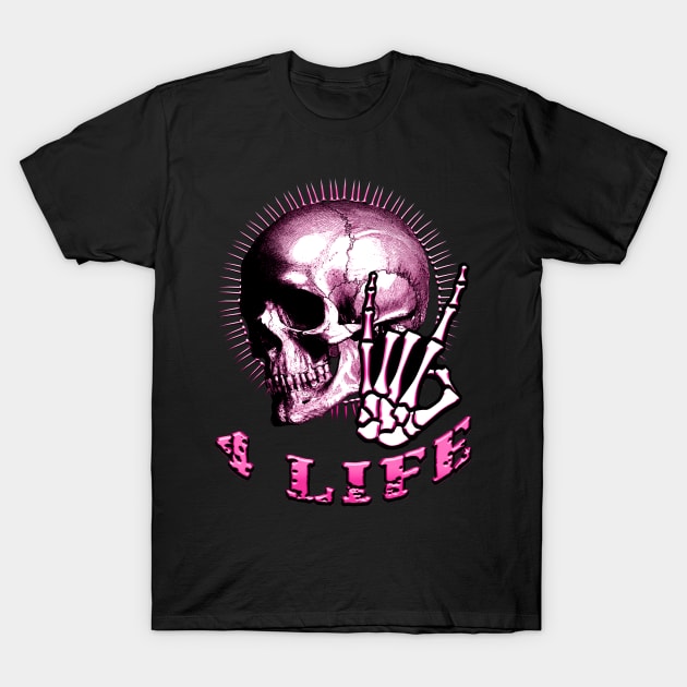 Metal 4 Life Pink T-Shirt by Shawnsonart